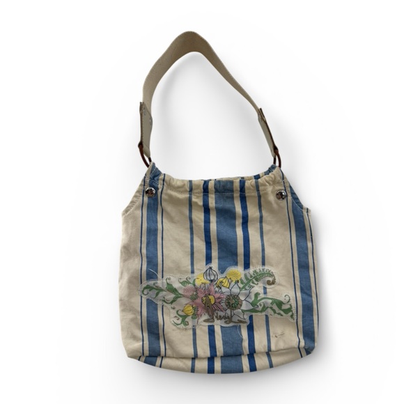Diesel Handbags - DIESEL VTG Y2K Striped Canvas Shoulder Bag